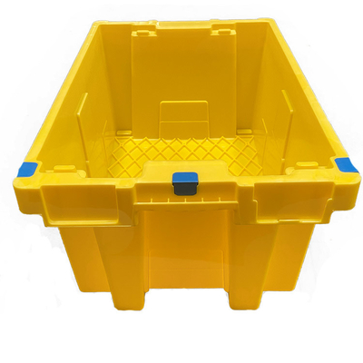 HDPEの黄色いNestableプラスチック木枠の頑丈で積み重ね可能な移動木枠