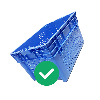 HDPEの青いプラスチック移動木枠50Kgの負荷シーフードの等級はNestable換気した