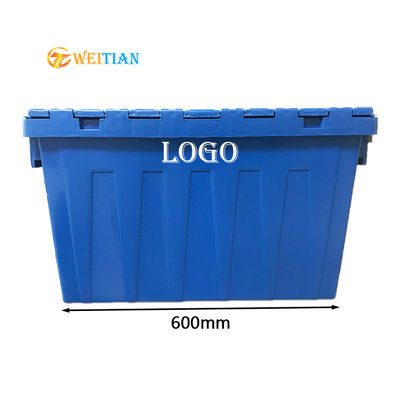 60L再使用可能なプラスチック移動箱の反スリップのHygienのHDPEの負荷50Kg