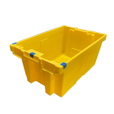 黄色いHDPEのプラスチック移動木枠60 x 40 x 27.5cmのNestable再使用可能