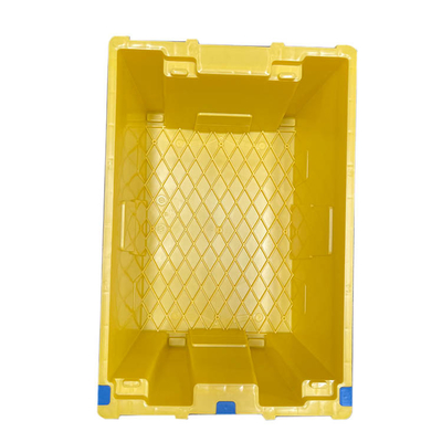 黄色いHDPEのプラスチック移動木枠60 x 40 x 27.5cmのNestable再使用可能