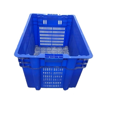 HDPEの青いプラスチック移動木枠50Kgの負荷シーフードの等級はNestable換気した
