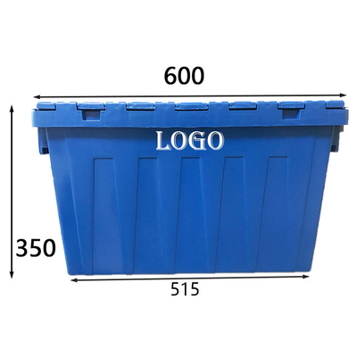 600x400x350プラスチック記号論理学箱60LのNestableプラスチック木枠の負荷70Kg