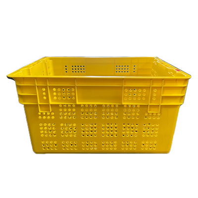 600のX 400 X 315mmのフルーツのプラスチック木枠は色のHDPEの移動木枠を黄色にする